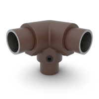 Buiskoppeling Drieweg kniestuk 90° - vintage bruin-B / 26,9 mm